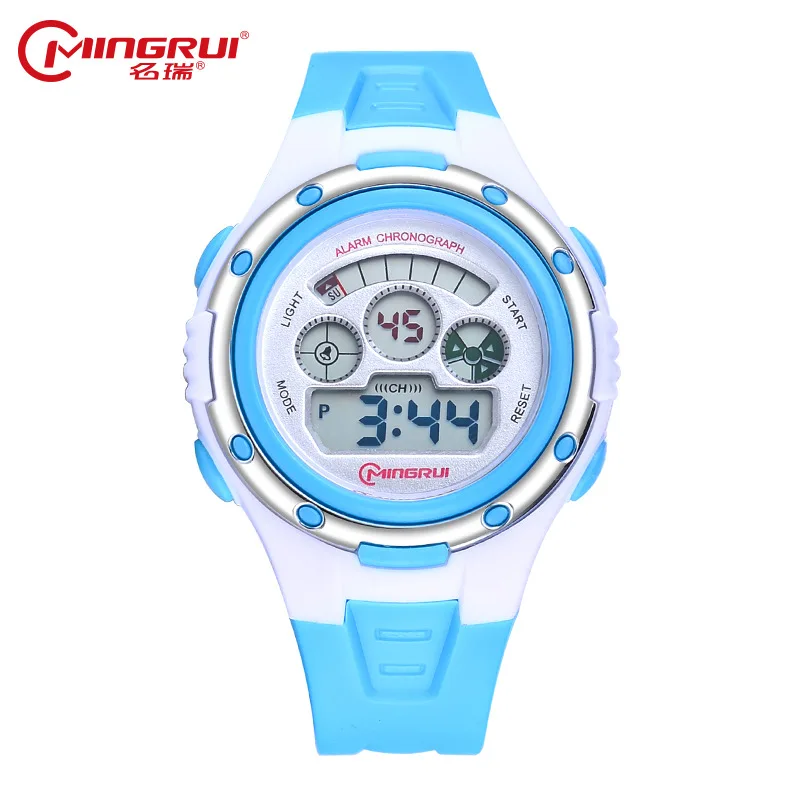 Montre Enfant, брендовая детская телебашня, модные светящиеся цифровые часы, водонепроницаемые спортивные часы, детский светодиодный будильник, часы, подарок на час - Цвет: Синий