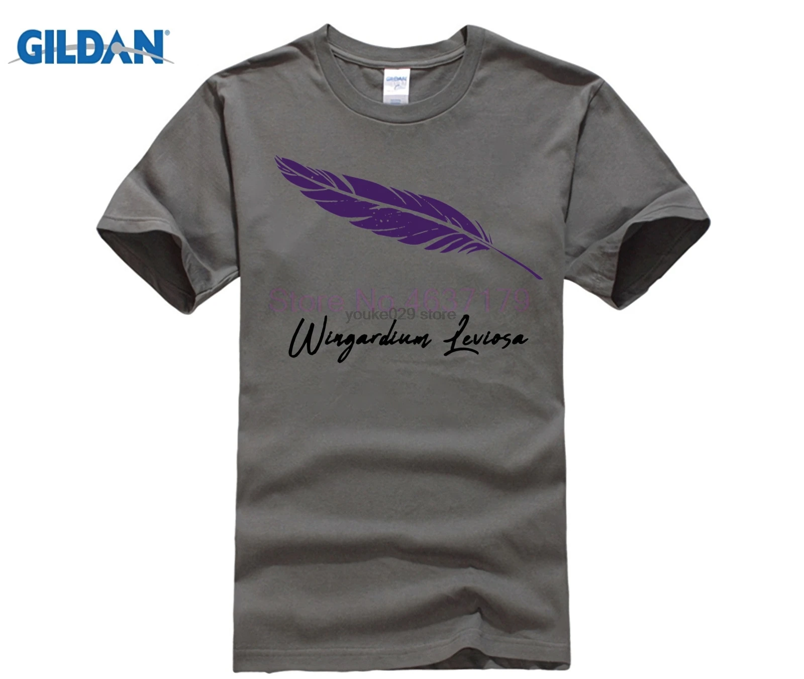 Футболка с надписью harry tee Wingardium Leviosa (2) рубашка изображением Поттера|Мужские