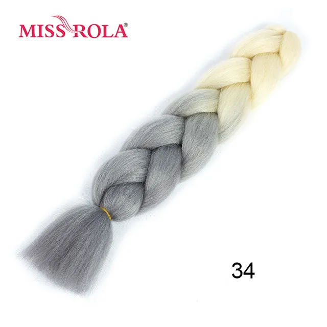 P2/350 Miss Rola, Омбре, синтетические волосы, Джамбо, плетение, 24 дюйма, высокотемпературное волокно, вязанное крючком, огромные косички, 100 г, Радужный Омбре, цвет - Цвет: P2/350