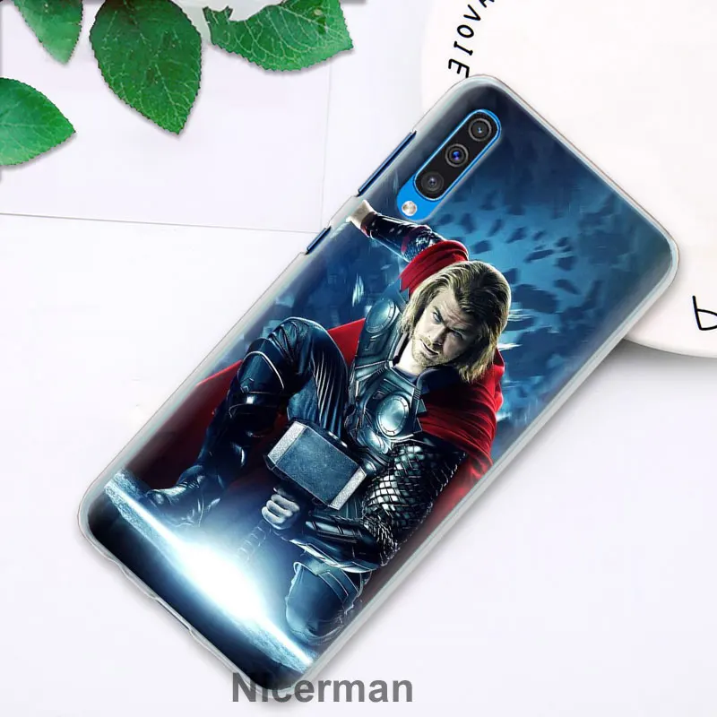Thor с принтами "Marvel", "Мстители", телефонный чехол s для samsung Galaxy A6 A8+ A7 A9 A30 A50 A70 A80 M10 M30 ПК Жесткий Чехол Крышка