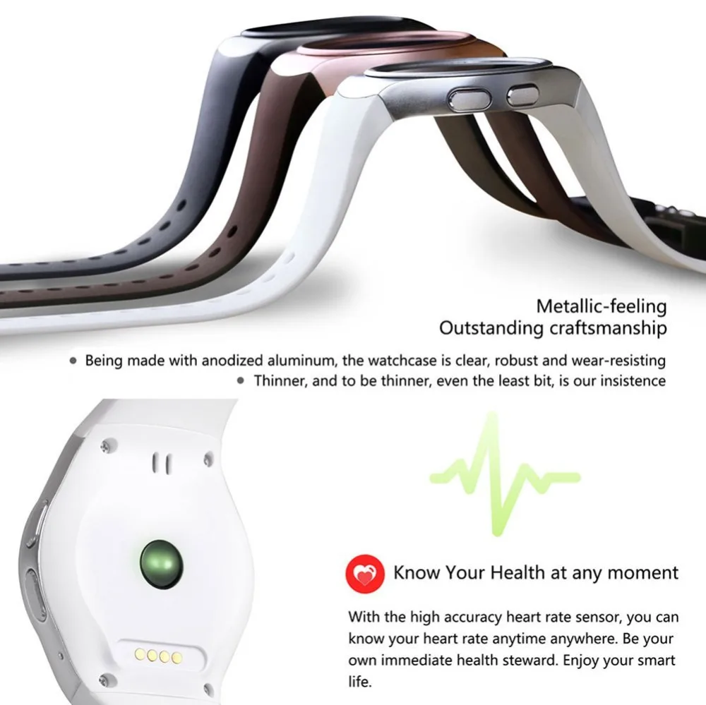 

PLYSIN 2018 New Bluetooth Smart Watch Touch Screen Waterproof Smartwatch with SIM Card Slot Sleep Monitor Heart Rate Monitor