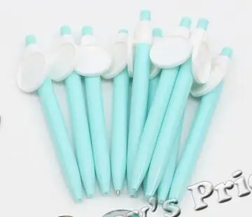50Pcs Blue 50 шт. шариковая ручка белого, синего, розового, оранжевого, зеленого цвета без кнопки, материалы для поставки " 25 мм, профессиональный производитель значков - Цвет: 50Pcs Blue