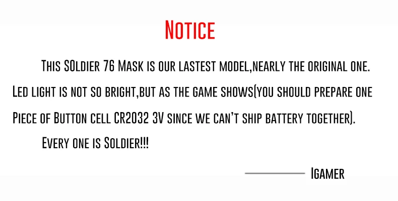 Лучшее качество. 76 светящихся масок Ever Soldier для костюма Soldier76 маска с светильник для костюмированной игры, тактические очки