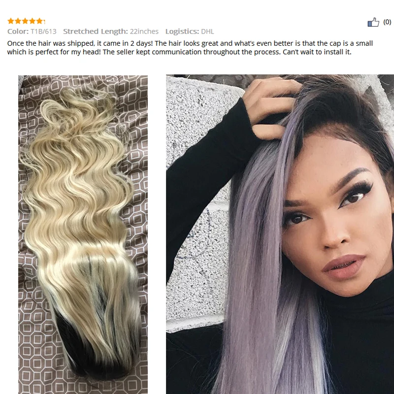 [Berrys Fashion] #1b/613 парик на полной сетке с волнистыми волосами 12 24 блонд черными