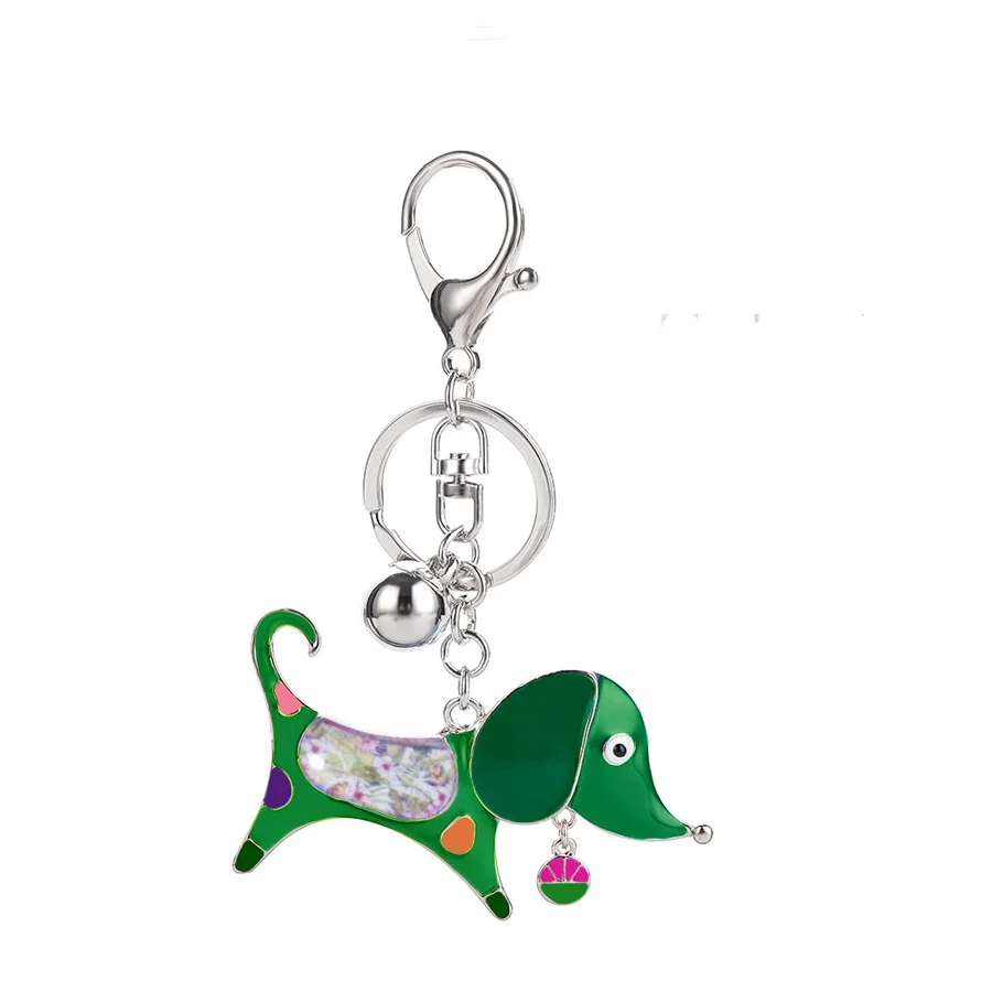 Милые брелки с собаками для женщин и мужчин эмалированное кольцо ключей в