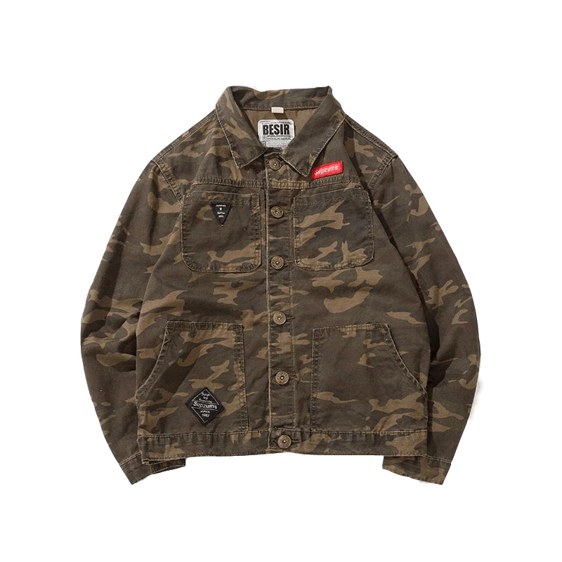 Новинка 2019 мужская зеленая камуфляжная куртка модная повседневная размера плюс