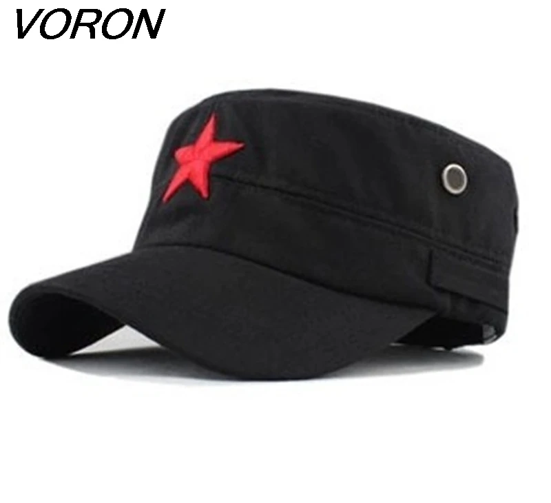 VORON Винтажный Унисекс для женщин и мужчин casquette бейсболка ткань регулируемая красная звезда Открытый Защита от солнца повседневная армейская шляпа