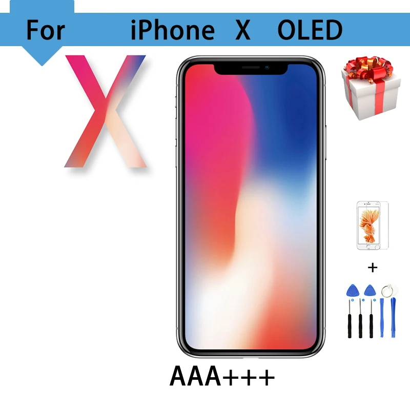 AAA +++ качественный ЖК дисплей для iPhone X OLED TFT сенсорный экран Замена без битых