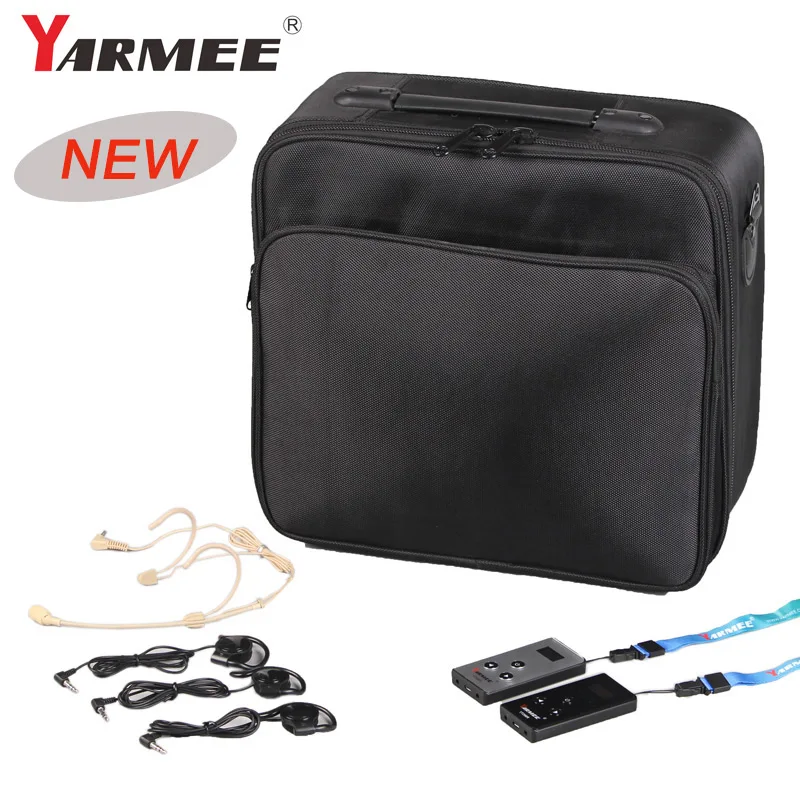 

Portable Radio Guide System (2 Transmitters +30 Receivers+1 Portable Carry case +all Accessories) YARMEE Tour guide system
