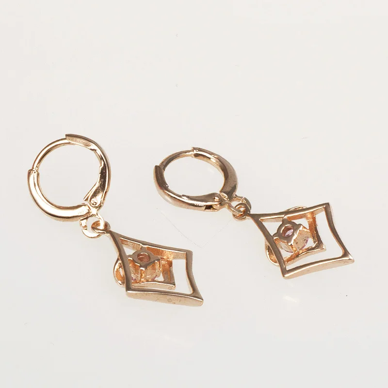 New 2015 Purple Square Shape Crystal Drop Earrings For Women Luxury Heart Metal Brand Big Long Dangle Wedding Bijoux | Украшения и