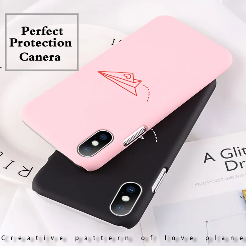 Lovebay чехол для iPhone X 8 7 Plus простая бумага плоскости узор Чехлы 6 S матовая жесткая