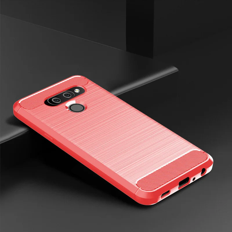 Углеродное волокно чехол для LG Q60 чехол силиконовый антиударный Чехлы для LG K50 K40 Stylo 5 W10 V40 V30 V30S K10 K8 G7 Q7 Q6 чехол s