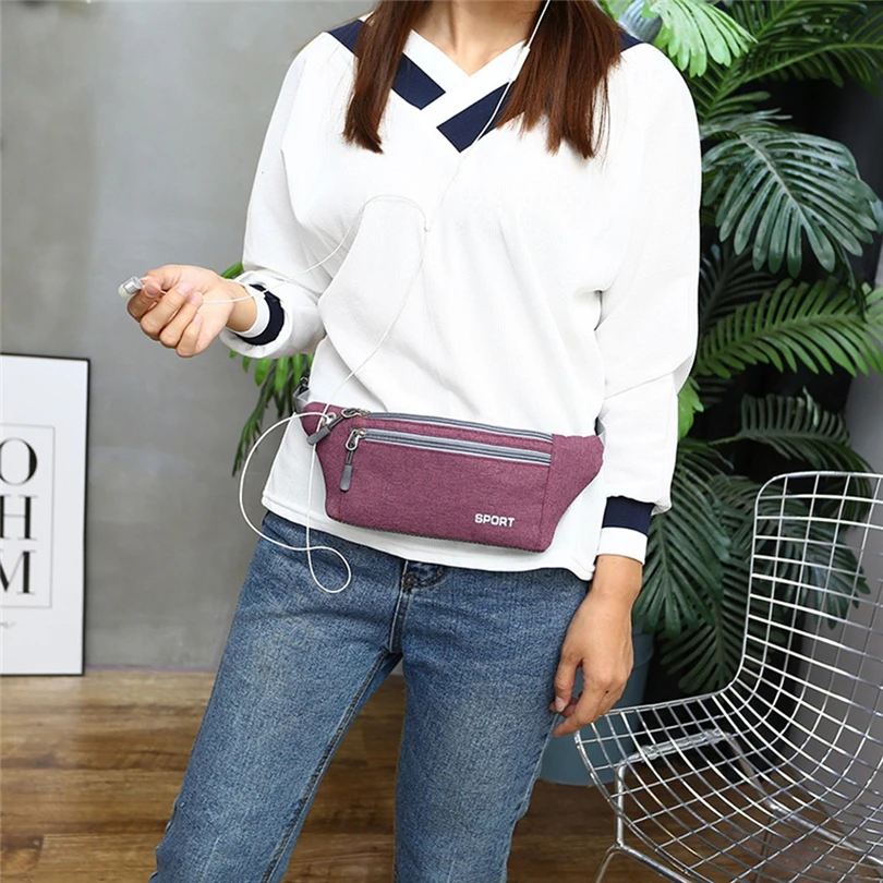

Simple Female Daily Bag Women Men Multi-function Pockets Outdoor Sport Leisure Messenger Waist Packs Bag borse da donna A50