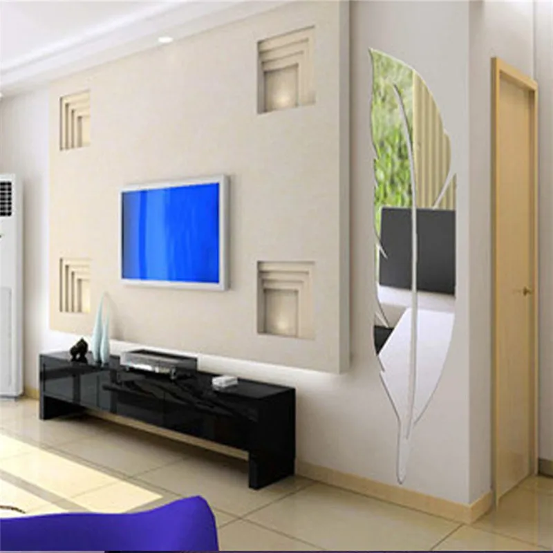 Funlife акриловое зеркало для перьев 3D стереоскопическое крыльца гостиной ванной