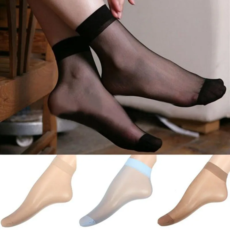 3 пары прозрачных шелковых носков с кристаллами женские летние тонкие носки по