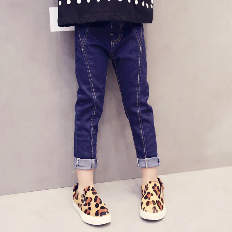 Новинка 2017 года байкерские джинсы для девочек детские джинсовые штаны с