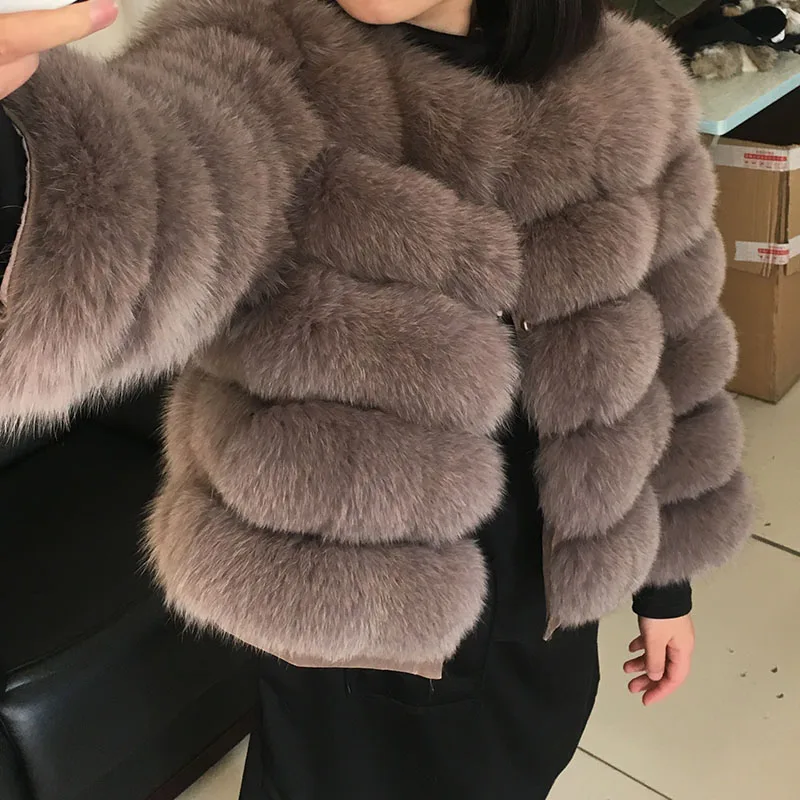 Женская шубка из натурального меха OFTBUY, утолщенная шубка из натурального меха лисы с рукавом "три четверти", зима-весна