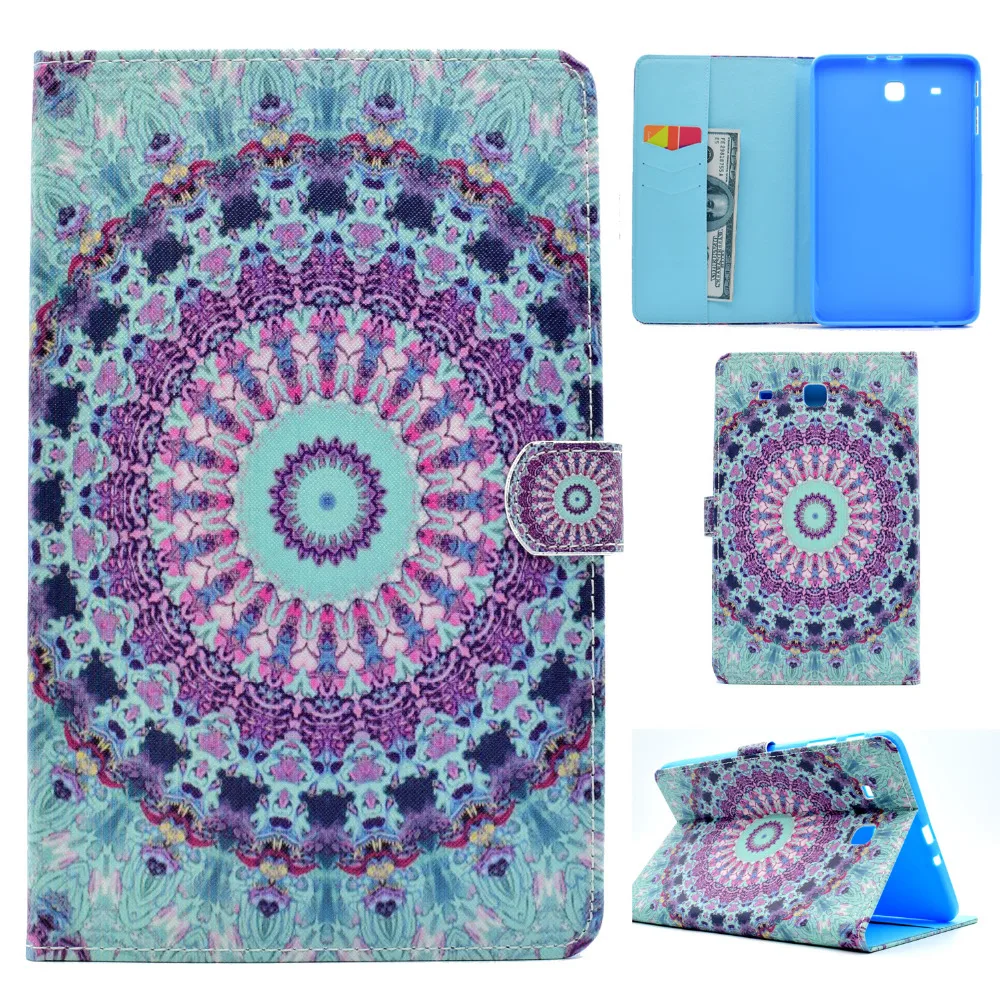 Ультратонкий чехол книжка из искусственной кожи с принтом для Samsung Galaxy Tab E 9 6 T560 T561