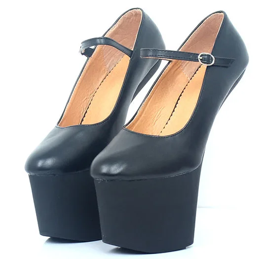 black matte С ремешками на лодыжках обувь 13 45, круглый носок, новинка открытой пяткой в стиле унисекс туфли-лодочки на 20 см Обувь на высоком каблуке и платформе; обувь для стриптиза размера плюс для женщин в готическом стиле - Цвет: black matte