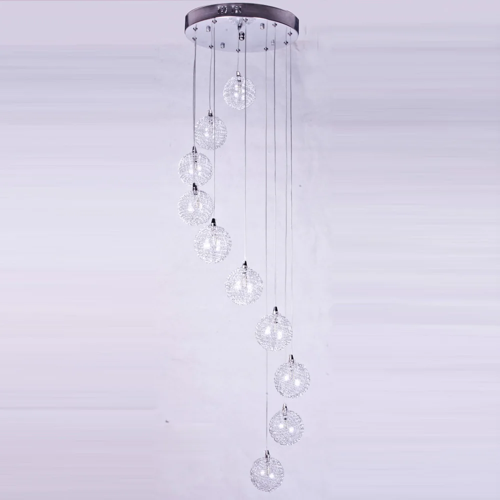 Мяч из алюминиевой проволоки подвесной светильник для столовой высота 2 м