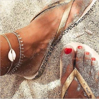 anklets for women shell foot jewelry summer holiday beach barefoot shinning ankle on leg female ankle strap bohemian accessories