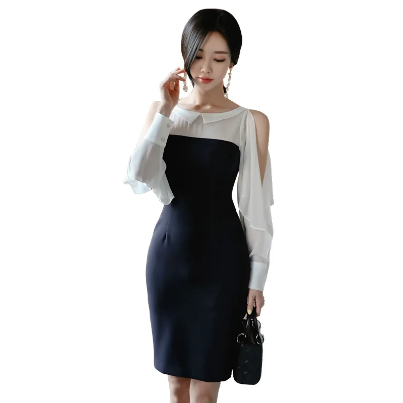 Женское облегающее платье футляр однотонное белое черное миди с короткими