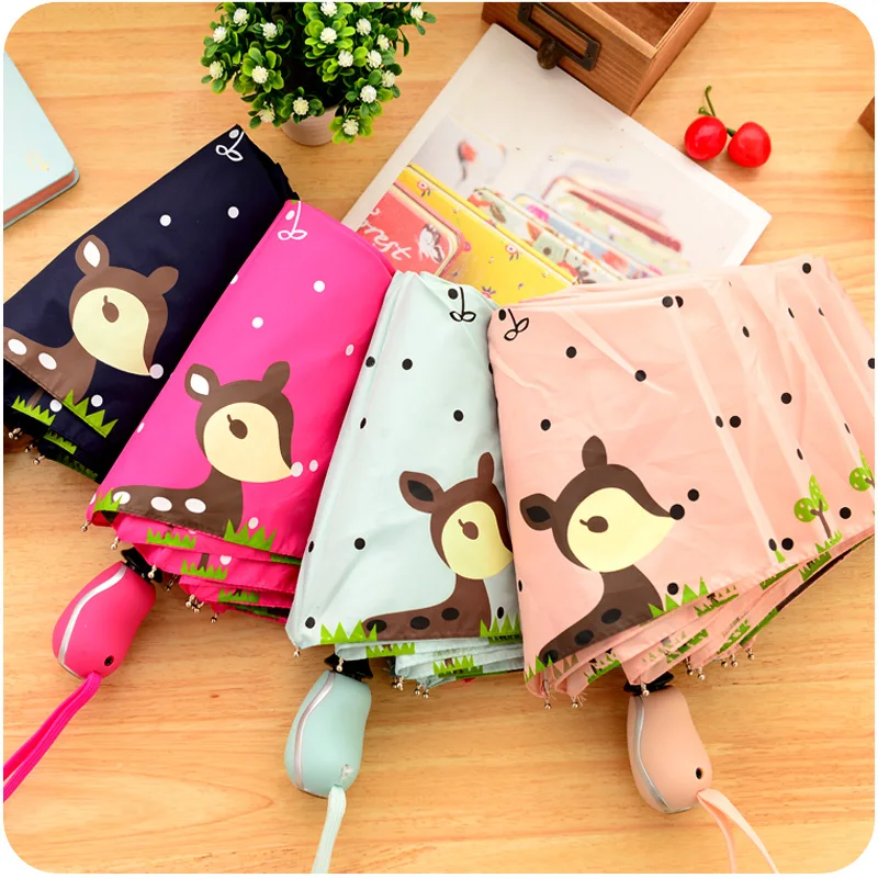 Бесплатная доставка Зонтик для дождливой Женщины Три складные авто открытый