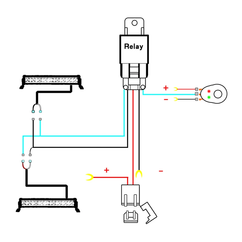 14AWG 180 Вт Автомобильный светодиодный свет бар проводка выключатель проводки комплект реле для подключения 2 светодиодный свет вождения 4WD двойные водонепроницаемые переключатели