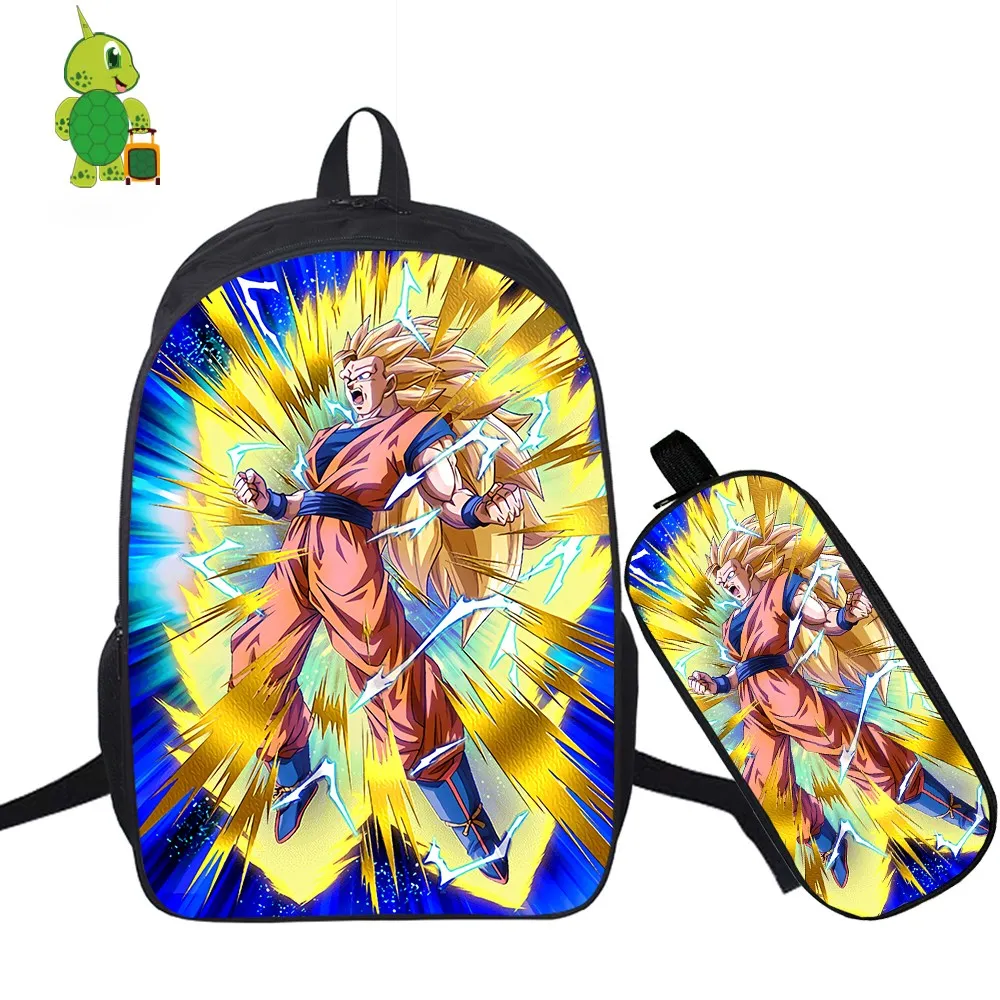 Dragon Ball Супер Broly рюкзак с Гоку 2 шт./компл. школьная сумка для подростков мальчиков и девочек студентов ноутбук рюкзак пенал дорожные сумки - Цвет: 9