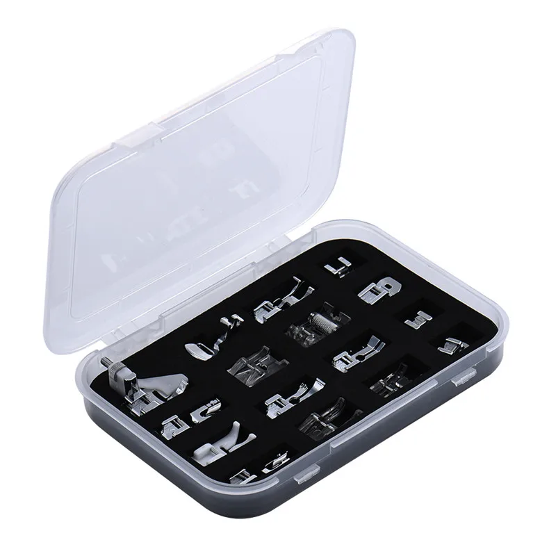 16Pcs Domestic Sewing Machine Presser Foot Feet Kit Set Hem Spare Parts Accessories With Box For Brother Singer Janom |