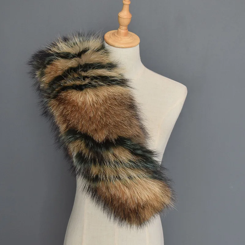 

Natural fur raccoon scarf 2019 autumn and winter new fashion shawl to increase raccoon fur collar