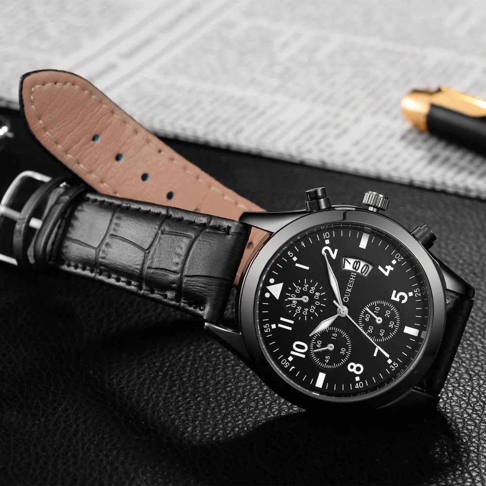 Мужские часы спортивные армейские кварцевые с кожаным ремешком|masculino|masculinos relogiosmasculino watch |