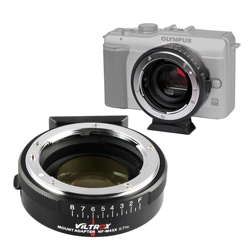 Адаптер для объектива Viltrox с 8 апертурами Nikon G/D к камере M4/3 Olympus Panosonic|focal reducer|lens