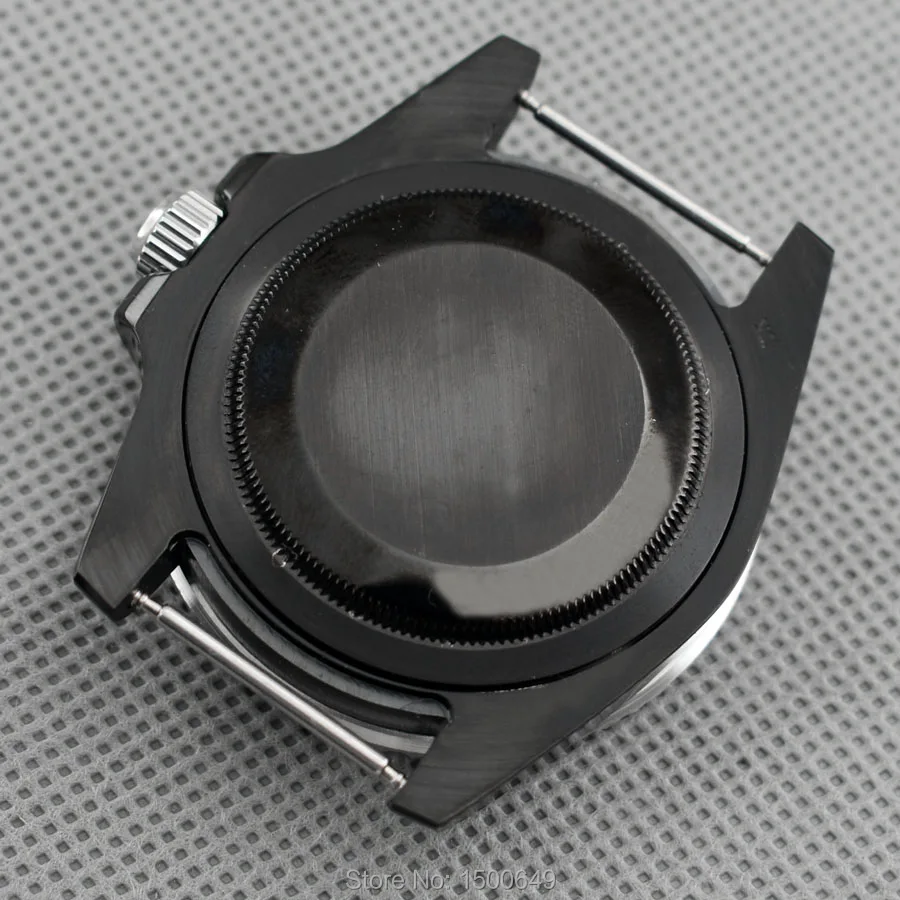 Черный стальной чехол 40 мм Pvd с индикацией даты без рамки черный однотонный низ