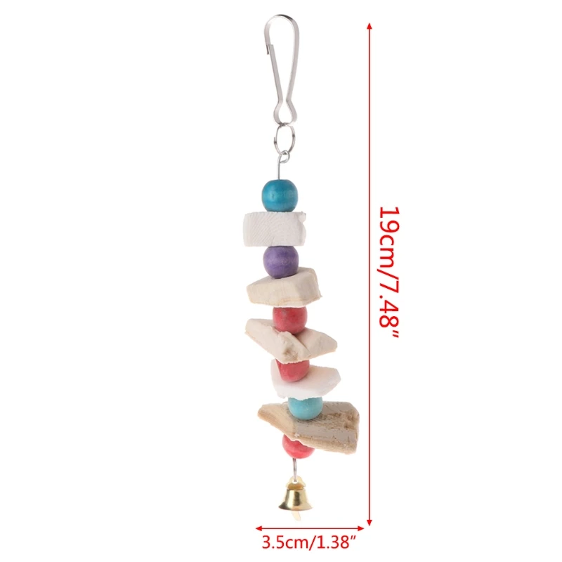 OOTDTY Hot Sell Parrot Teeth Grinding Toys Bird Squirrel Cuttlefish Bone Chewing Beads With Bell | Дом и сад