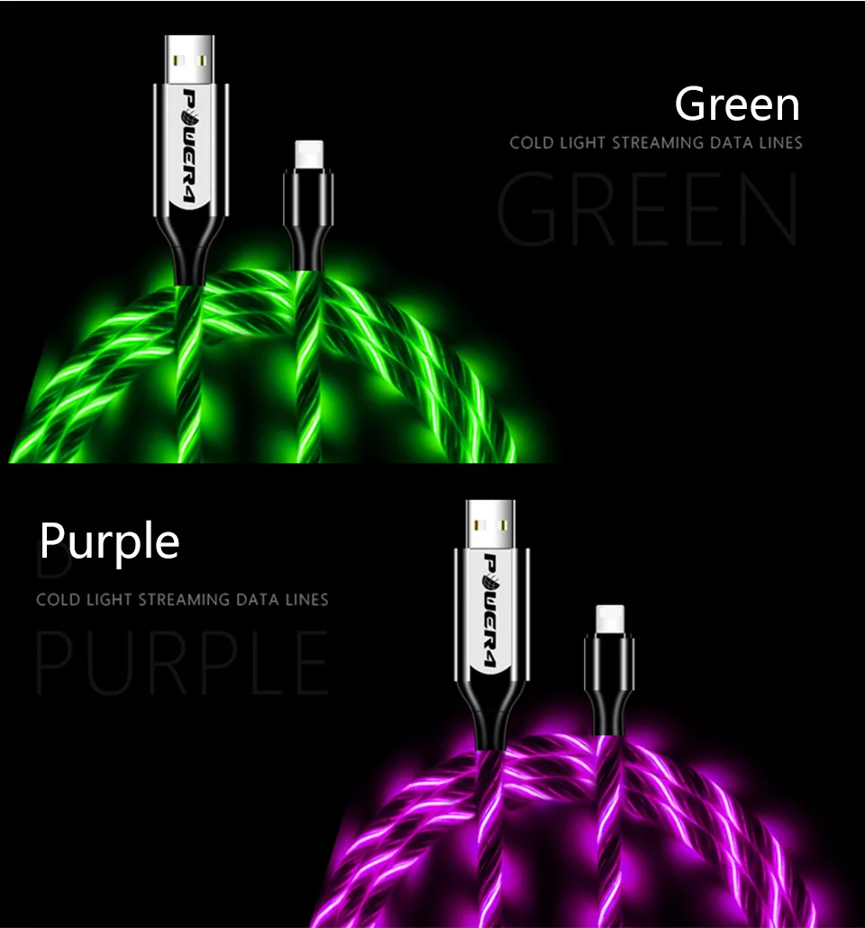 Power4 Led Micro USB кабель зарядное устройство для iPhone зарядный кабель usb type C кабель для быстрой зарядки для samsung
