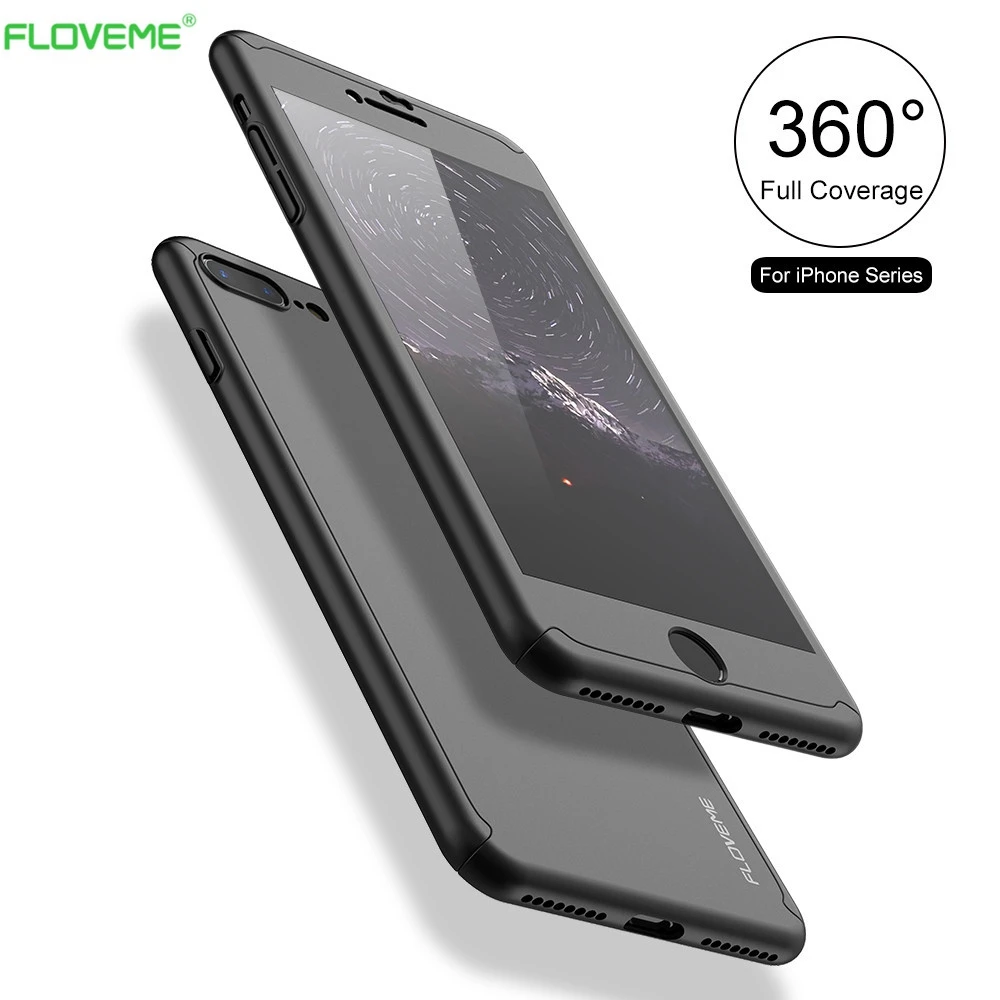 Чехол Floveme для iPhone 7 Plus 8 с полной защитой на 360 градусов чехол из закаленного