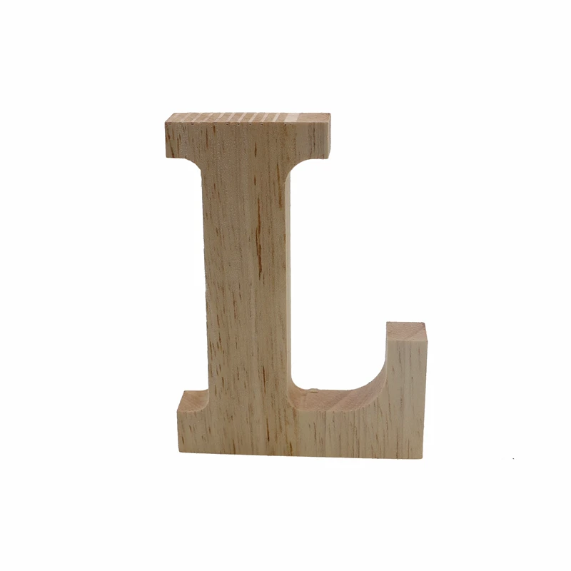 RUNBAZEF Decor Color Wooden Letter 26 Wood English Alphabet Letters Home Wedding Party Tools Decoration Number DIY Handcrafts - Цвет: L