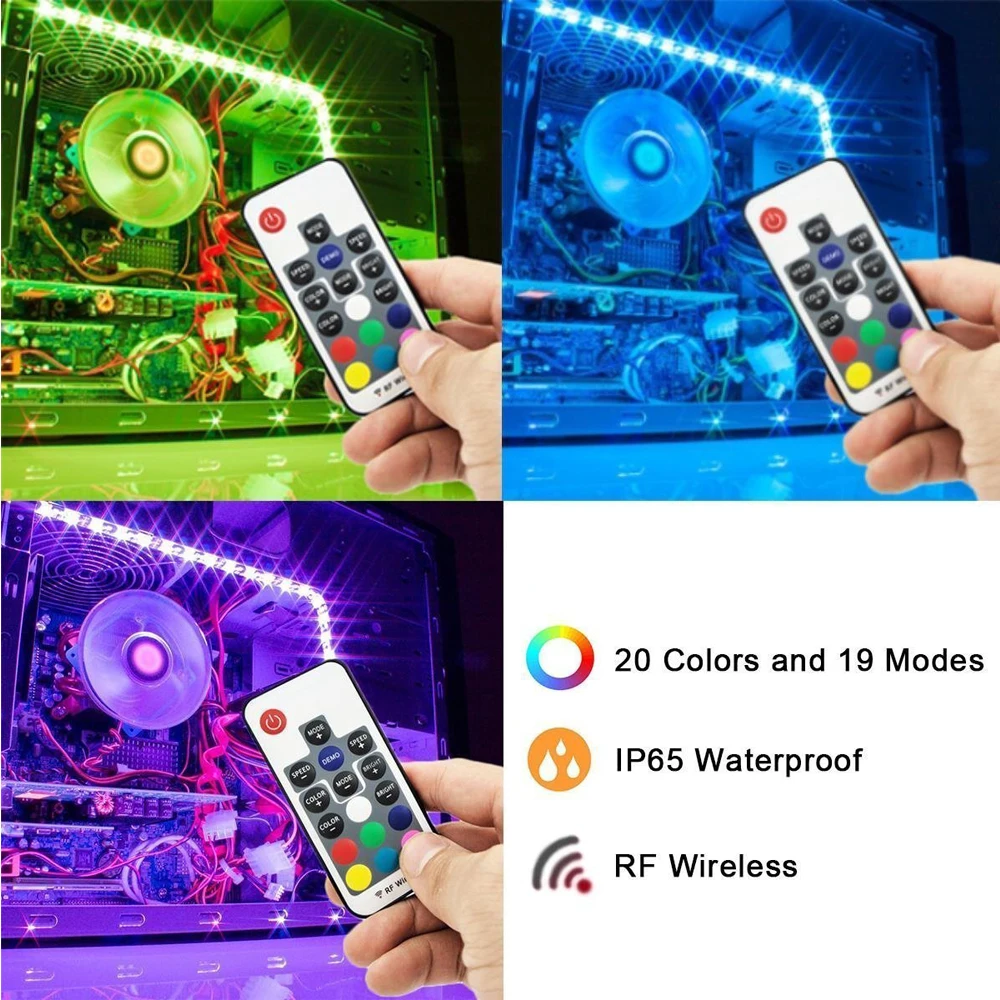 Компьютер SATA адаптер цветных (RGB) светодиодных лент светильник комплект