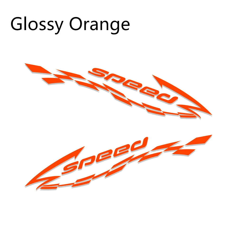 Glossy Orange 2 шт. гоночный стиль виниловые наклейки на машину обертывание Авто длинные боковые полосы наклейки скорость автомобиля графика DIY наклейки автомобильные принадлежности для тюнинга - Название цвета: Glossy Orange