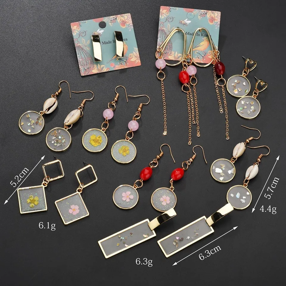 Женские Висячие серьги с жемчугом прозрачные акриловые подвески геометрической