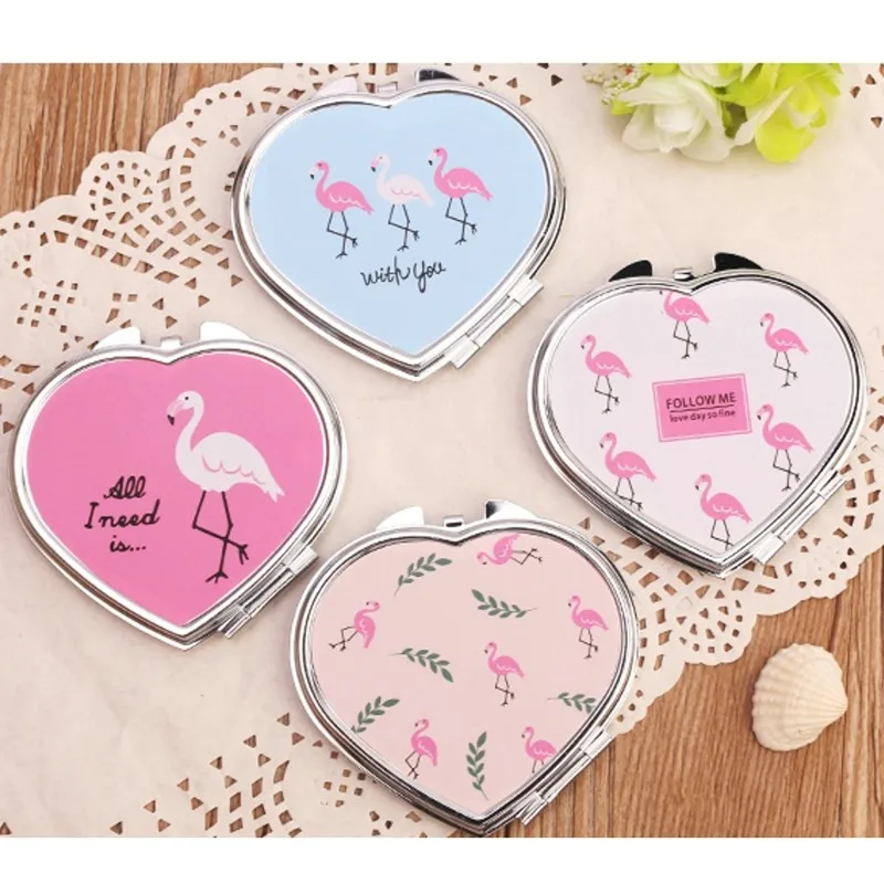 Маленькая леди с макияж зеркало мини портативное складное маленькое двойное