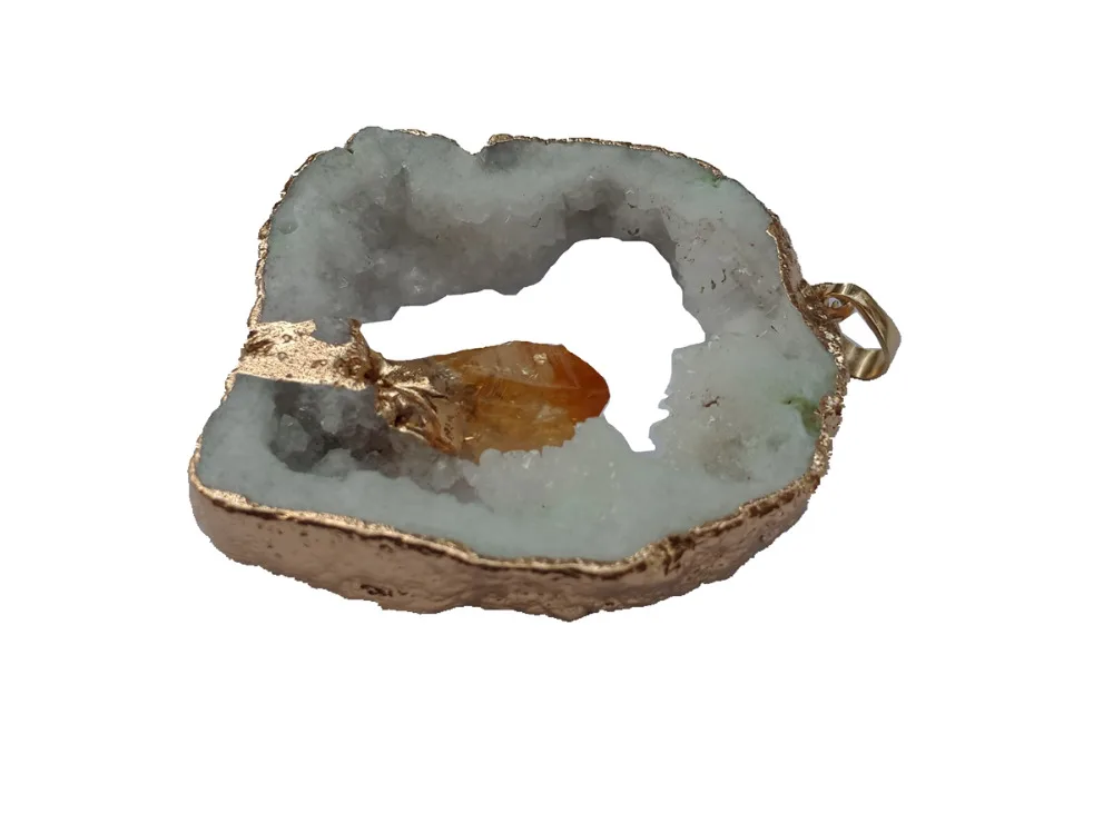 Подвеска из натурального кварца Geode черный турмалин e 5 шт./лот|drusy pendant|natural geodeblack