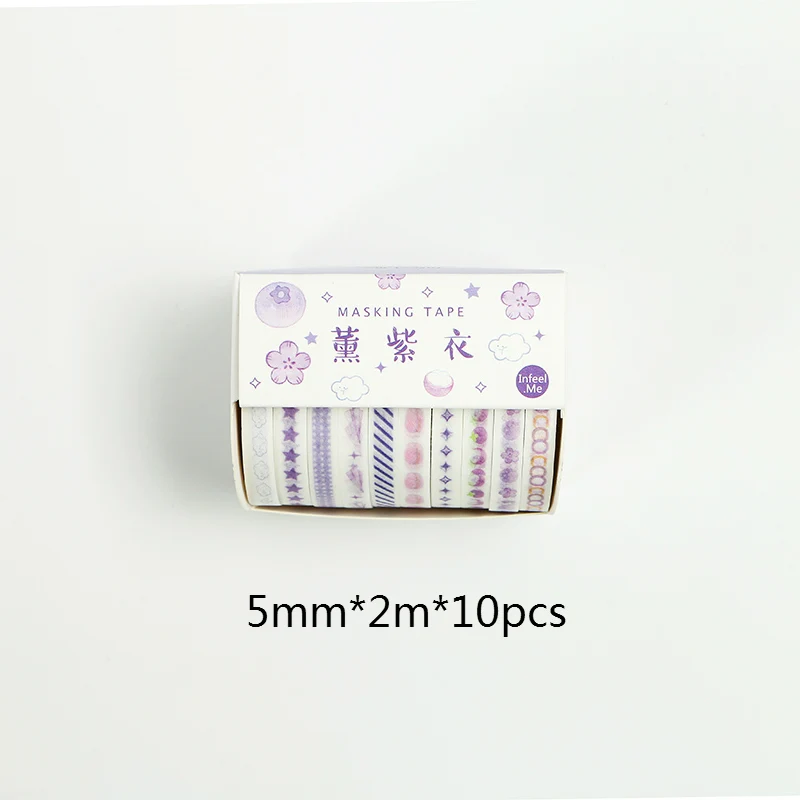 6 Mr paper 10 шт./кор. 8 видов конструкций 5 мм* 2 м красочные радужные линии скрапбукинга отрезать правило васи лента пуля журнал деко Маскировочные ленты - Color: 6