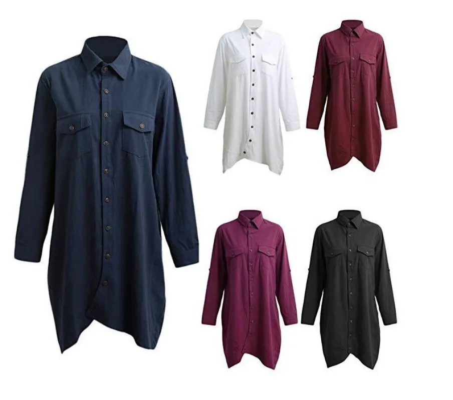 

Casual Shirt Large Size Women Long Loose Casual Shirt Literary Wild Dress Shirt