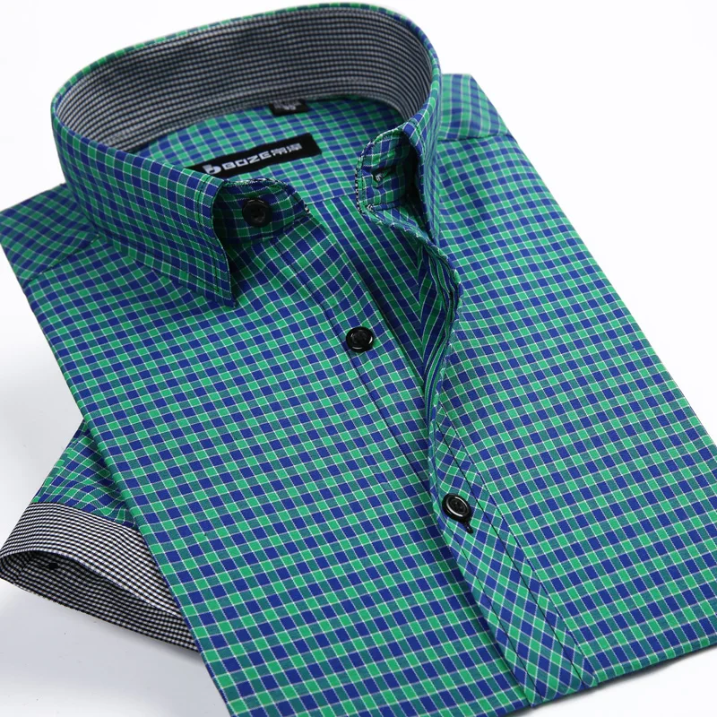 Новый Летний 2016 Мужская С Коротким Рукавом Плед Рубашки Марка Одежды Дизайн Мода