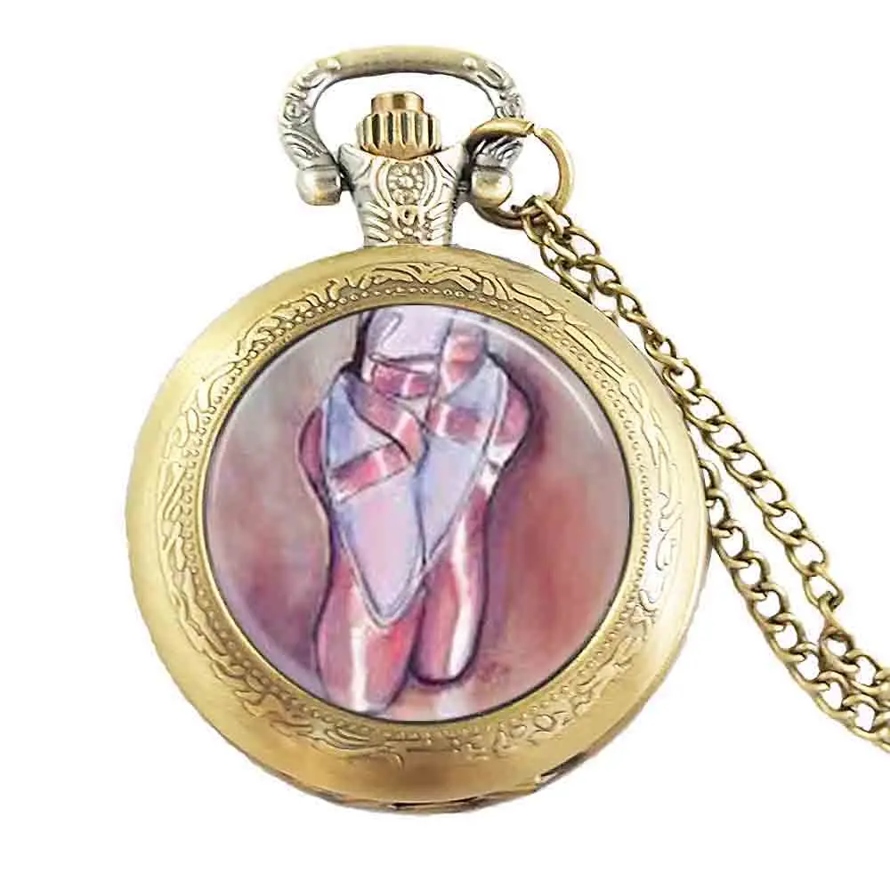 Карманные часы для балерины розовые балетные тапочки танцевальная обувь