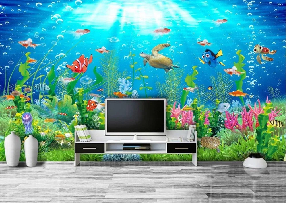 3d обои для комнат пейзаж пляж океан настенные фрески | Обустройство дома