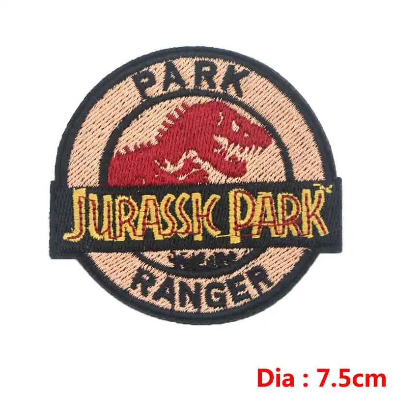 Прозрачный Prajna Jurassic World патчи чужеродный Железный на патч фильм щит вышитые патчи для одежды значки Diy Аппликация аксессуар F - Цвет: Прозрачный
