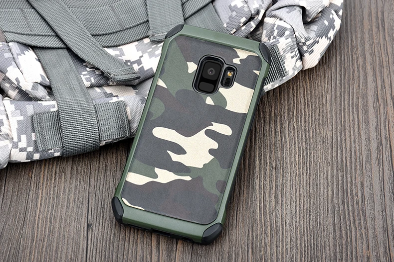 ITEUU армейский Камуфляжный жесткий чехол для samsung Galaxy S9 S9 Plus чехол s TPU PC противоударный камуфляжный чехол для задней панели S9PLUS